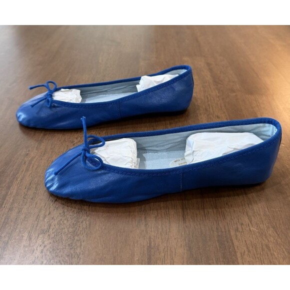 Hirica Hirigoyen Blue Leather Ballet Flats Made in France EU 39 US 8 Soft Flex - Picture 4 of 10